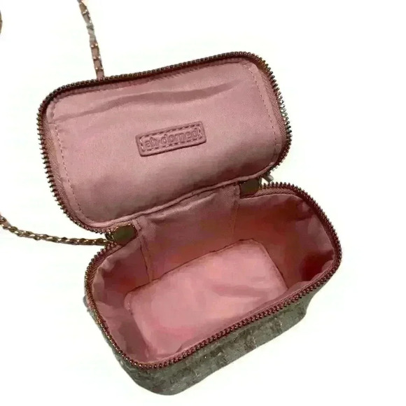 Ah-Dorned Pink Plaid Small Fragrance Bag with Crossbody Chain Zip Close - Picture 4 of 16